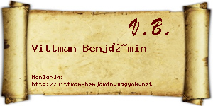 Vittman Benjámin névjegykártya